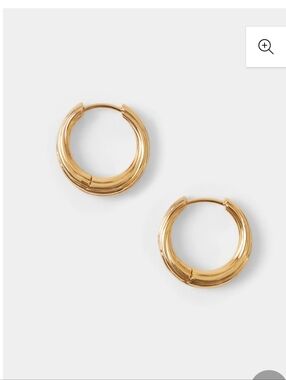 DMY Studios Ronna Hoops Earrings 18k Goldplated Brass New